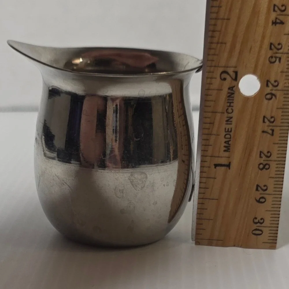 Vintage Update Stainless Steel Mini‎ Creamer Pitcher India Mid Century